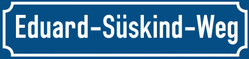 Straßenschild Eduard-Süskind-Weg zum kostenlosen Download