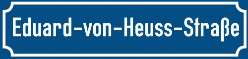 Straßenschild Eduard-von-Heuss-Straße