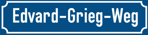 Straßenschild Edvard-Grieg-Weg
