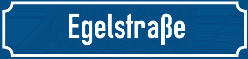 Straßenschild Egelstraße