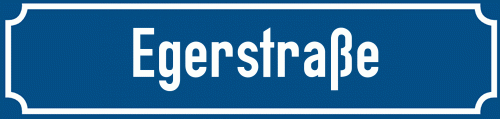 Straßenschild Egerstraße zum kostenlosen Download