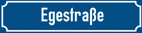 Straßenschild Egestraße