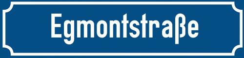 Straßenschild Egmontstraße