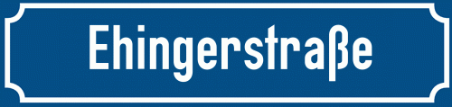 Straßenschild Ehingerstraße