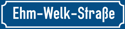 Straßenschild Ehm-Welk-Straße