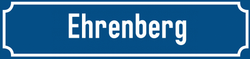 Straßenschild Ehrenberg