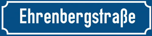 Straßenschild Ehrenbergstraße zum kostenlosen Download