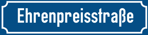 Straßenschild Ehrenpreisstraße