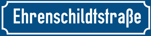 Straßenschild Ehrenschildtstraße