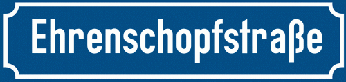 Straßenschild Ehrenschopfstraße
