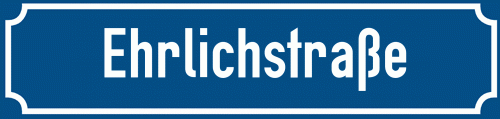 Straßenschild Ehrlichstraße zum kostenlosen Download