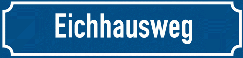 Straßenschild Eichhausweg zum kostenlosen Download