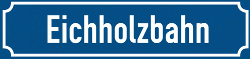 Straßenschild Eichholzbahn