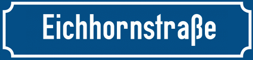 Straßenschild Eichhornstraße zum kostenlosen Download