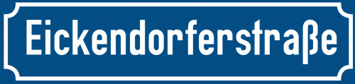 Straßenschild Eickendorferstraße zum kostenlosen Download