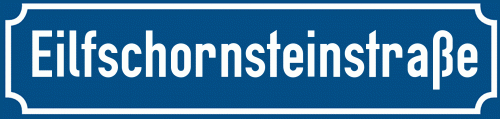 Straßenschild Eilfschornsteinstraße