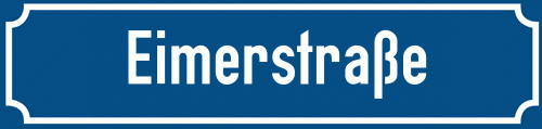 Straßenschild Eimerstraße