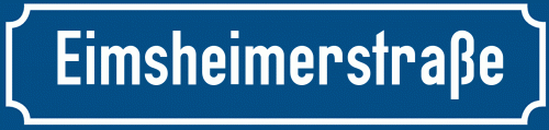 Straßenschild Eimsheimerstraße