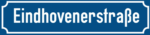 Straßenschild Eindhovenerstraße zum kostenlosen Download