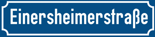 Straßenschild Einersheimerstraße zum kostenlosen Download