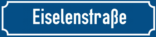 Straßenschild Eiselenstraße