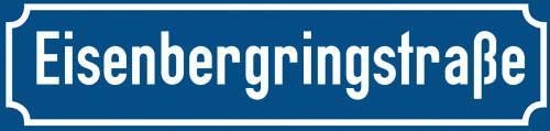 Straßenschild Eisenbergringstraße
