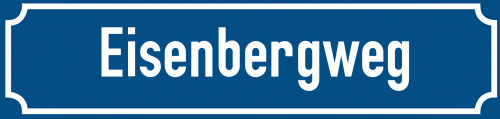 Straßenschild Eisenbergweg