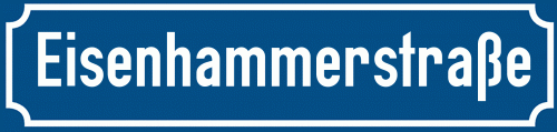 Straßenschild Eisenhammerstraße zum kostenlosen Download