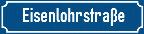 Straßenschild Eisenlohrstraße