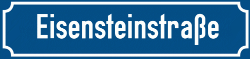 Straßenschild Eisensteinstraße