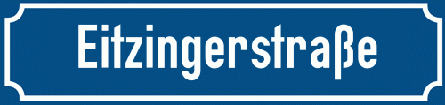 Straßenschild Eitzingerstraße zum kostenlosen Download