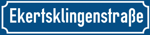 Straßenschild Ekertsklingenstraße