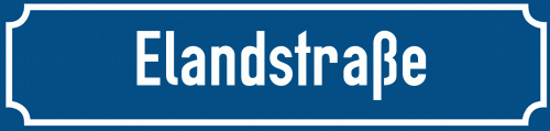 Straßenschild Elandstraße
