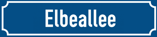 Straßenschild Elbeallee zum kostenlosen Download