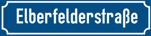 Straßenschild Elberfelderstraße