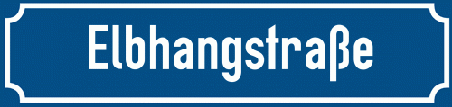 Straßenschild Elbhangstraße