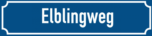 Straßenschild Elblingweg