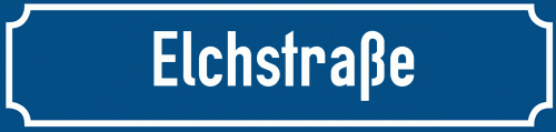 Straßenschild Elchstraße