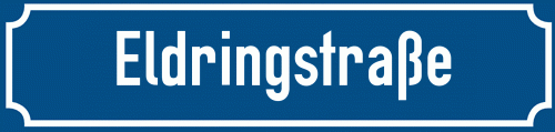 Straßenschild Eldringstraße