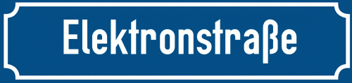 Straßenschild Elektronstraße zum kostenlosen Download