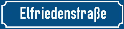 Straßenschild Elfriedenstraße