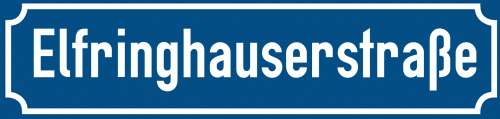 Straßenschild Elfringhauserstraße zum kostenlosen Download