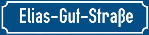 Straßenschild Elias-Gut-Straße