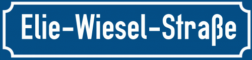 Straßenschild Elie-Wiesel-Straße