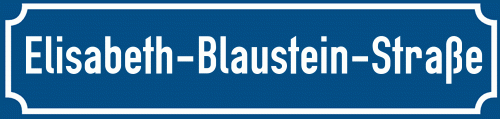 Straßenschild Elisabeth-Blaustein-Straße