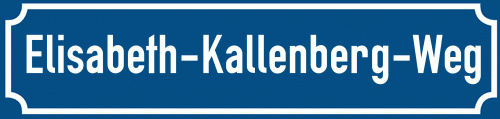 Straßenschild Elisabeth-Kallenberg-Weg zum kostenlosen Download
