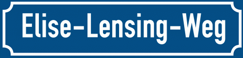Straßenschild Elise-Lensing-Weg