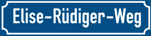 Straßenschild Elise-Rüdiger-Weg