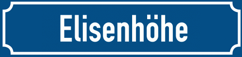 Straßenschild Elisenhöhe