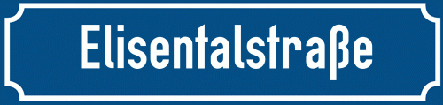 Straßenschild Elisentalstraße zum kostenlosen Download
